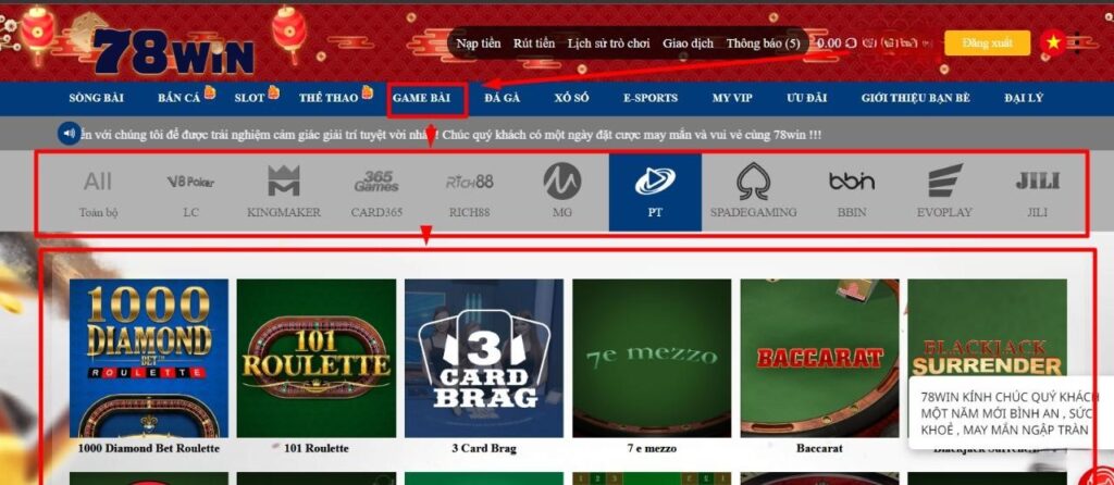 Hướng dẫn tham gia chơi game bài 78WIN